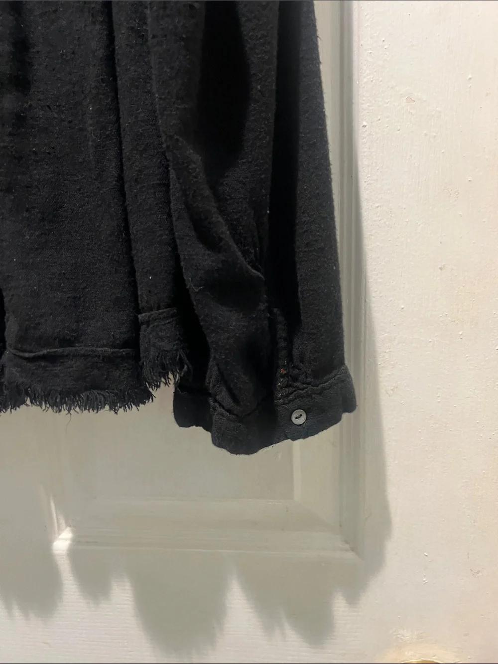 Free People Black Crochet Yoke Long Sleeve Tunic